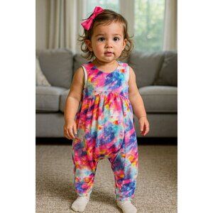 Lil’ Threads Boutique Romper Baby Girl Color Pop 3T EUC